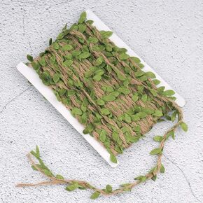 66 قدم شريط ورقة الخيش مع أوراق كرمة اصطناعية ، و nogamoga natural jute twine للحرف اليدوية DIY ، والزفاف ، والمنزل ، والأعمال الفنية في الحديقة والحرفية