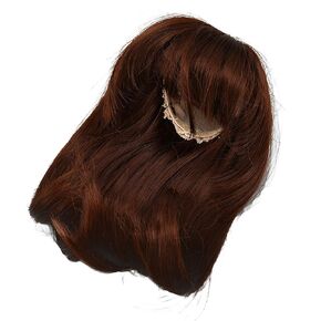 دمية شعر مستعار ، كرة مزدوجة الكرة بالسكان 1/6 دمى الكرة المستعارية Doll Doll Insidal 1/6 درجة حرارة عالية Resnt Doint Doled شعر مستعار من السهل إدارة المرونة مع الانفجارات لجمع الدمية 15.5-17 سم (بني داكن)