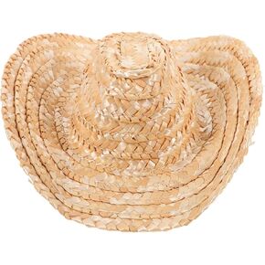 Totority Mini Cowboy Hat Hat Straw Hat Decor Have Hats Weaving Craft Hat Mini Hat Doll Cowboy Hat Mini House Mini Mini Cowboy Hat Mini منسوج القش القب