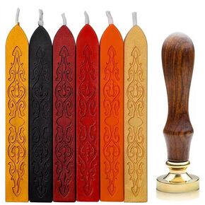 ختم شمع الختم ثلاثي الأبعاد النحل المنقوش + 6pcs شموع الشمع