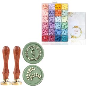 Yolakis Olive Alphabet G ختم الختم و Eucalyptus Wax Stamp 700pcs حبات الشمع