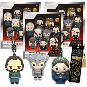 Warner Bros Pictures Game of Thrones Mystery Minis - Game of Thrones Party Favors Bundle تشمل 3 مقاطع Mystery House of the Dragon Foam Bag | ألعاب Game of Thrones.