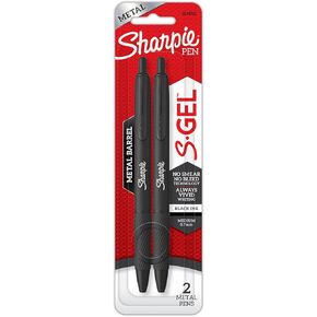 Sharpie S-Gel, 0.7mm, Set of 2, Matte Black, Black Ink, Gel Pen 2194705