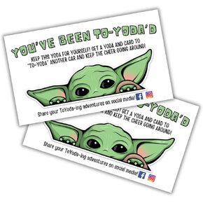 You’ve been to-yoda’d Cards Tags | 50pk 2x3.5" Duck Duck Jep for Toyot a 4Runner SUV Car Game Ducked Rubber Yo da Figurines