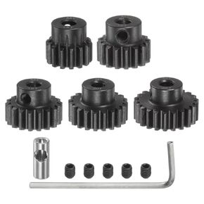 UXCELL M1 MOD1 PINION GEAR SET 5MM ROMP 14T 16T 18T 20T 22T MOTOR GEARS HANDERED STEEL PINION مع مقرنة 3.17 مم لسيارة RC (5pcs)