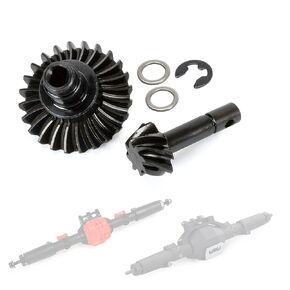 RC Car Bevel Gear, Stainless Steel Heavy Duty Bevel Gear Set 24T/27T/30T/33T for Axial AR44 RC Car SCX10 II Axle Portal Spare Parts (24T/8T Bevel Gear)