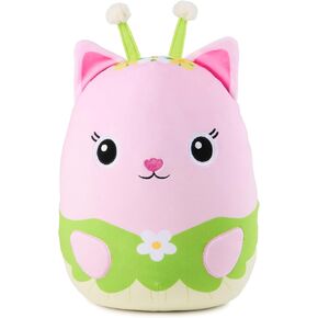 لعبة Gabby's Dollhouse الرسمية Kitty Fairy Squishy Plush Toy ، حيوان محشو بالقطط ، ألعاب اسفنجي للأعمار 1 & UP ، Pink/Green ، 12 "