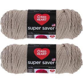 Bulk Buy: Red Heart Super Saver (2-Pack) (Oatmeal, 7 oz Each Skein)