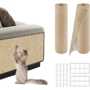 إجمالي 78.7x15.7 بوصة ، 2 PCS Cat Scratch Furniture ، واقي الأريكة القابلة للتخلي عن مخالب Cat ، و Diy Cat Scratcher لأثاث الأريكة أو واقي الجدران ، وتغطية برج القط ، الكاكي
