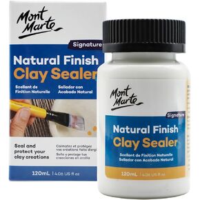 Mont Marte Natural Finish Clay Sealer 4.06 US FL OZ (120 مل) ، ورنيش طين غير لامع لمشاريع النحت ، والمجوهرات الطينية ، والديكور ، ومثالية لتصلب الهواء وطين البوليمر