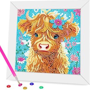 Meothan 5D Diamond Art Kits for Kids ، DIY easy Stitch Stitch Diamond Painting Kits for Kids ، Full Drill Big Gem Art by Number Dots for Childrens تتراوح أعمارهم