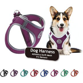 Dog Harness (Chest 16"-17", Weight 10–15 lbs) Athletica Adjustable Heavy Duty No Choke Puppy Vest for Medium Dogs Lightweight Air Mesh, Reflective, Puppy Essentials – Red, Medium in Kuwait