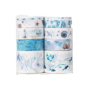 10 Rolls Washi Tapes Ocean Theme Tapes Ocean Theme Tape for Scrapbooking DIY Arts Crafts Bullet Journals Gift Wrapping