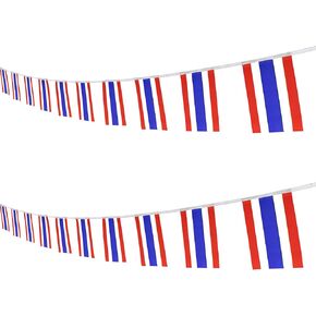 Thailand Thai String Banner Flag ، 16 ft 20 mini flags string ، 5.5 × 8.2 بوصة لافتة العلم ، زخارف الحفلات الداخلية والخارجية.
