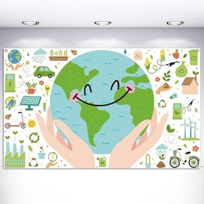 Vohado Happy Earth Day Photo Photo Backdrop 22 April Travel تحت عنوان School Party School School Bulletin Banner Banner Decor-5.9 × 3.6 قدم