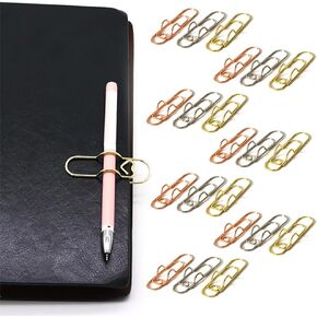 21 PCS PEN حامل للكمبيوتر المحمول ، مقاطع القلم المعدنية ، حاملي مقطع الورق للمجلة ، المخطط ، حامل قلم رصاص Paperclip ، اللوازم المدرسية للمكاتب ، الذهب/الفضة/الذهب الوردي