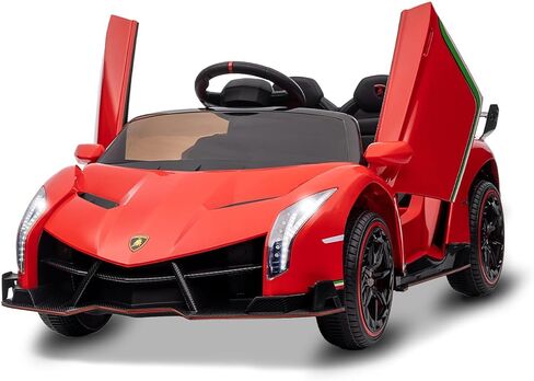 Kids Ride On Car, Licensed Lambo w/Parent Remote Control, Scissor Doors, 3 Speed Settings, Led Headlights, Music, and Rocking Feature, Supports Up to 66 Lbs for Children Ages 3-8 in Saudi Arabia