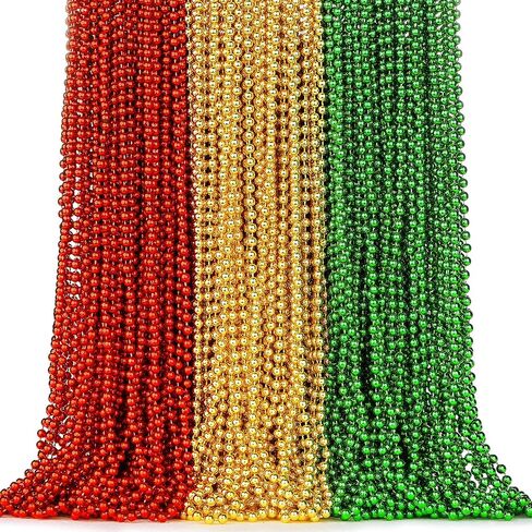 100PCS Bulk Parade Beads - Colorful Mardi Gras Bead Necklaces for Kids & Adults - Party Decorations & 33" Festival Parade Throw Accessories Bulk Beads for Wedding, Birthday in Kuwait