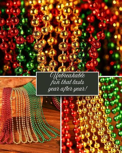 100PCS Bulk Parade Beads - Colorful Mardi Gras Bead Necklaces for Kids & Adults - Party Decorations & 33" Festival Parade Throw Accessories Bulk Beads for Wedding, Birthday in Kuwait
