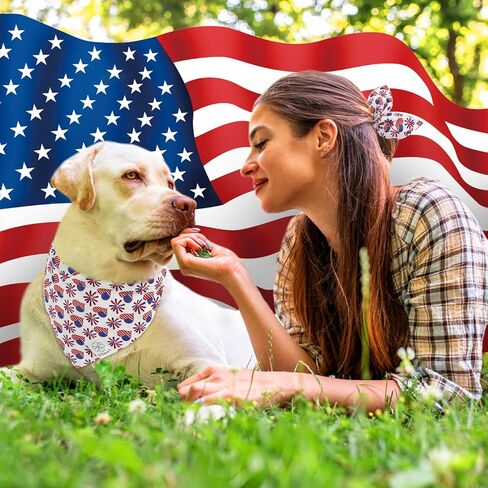 E-Clover Valentines Day Dog Collar Bandana Girl & Matching Scrunchie Set Heart Dog Collars Pet Accessories Adjustable for Small Medium Dogs Owner Valentines Pink in Kuwait
