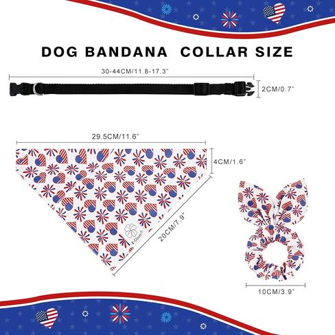 E-Clover Valentines Day Dog Collar Bandana Girl & Matching Scrunchie Set Heart Dog Collars Pet Accessories Adjustable for Small Medium Dogs Owner Valentines Pink in Kuwait