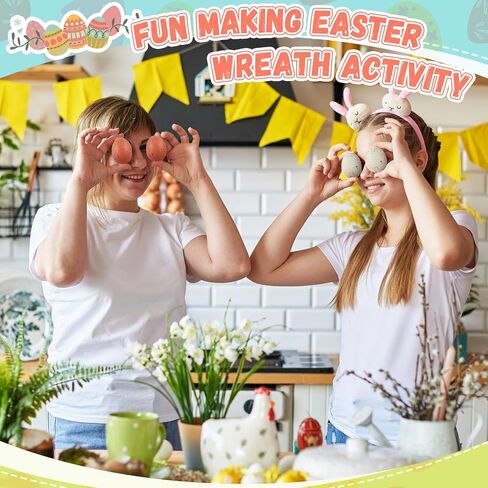 12 PCS Foam Easter Eggs 2.4 بوصة باستيل ملونة مرققة البيض مع الكرتونات للمنزل منزل حديقة الدجاج زخارف عيد الفصح DIR (لون الخشب) in Kuwait