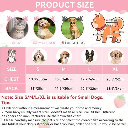 TONY HOBY Dog Pajamas Summer Dog Shirt Onesie Recovery Suit Sleeveless Puppy Jumpsuit Outfit Costume with 5-Snap Button, Soft Strawberry Print Pet Clothes for Small Dogs(Pink, Medium) in Saudi Arabia