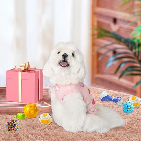 TONY HOBY Dog Pajamas Summer Dog Shirt Onesie Recovery Suit Sleeveless Puppy Jumpsuit Outfit Costume with 5-Snap Button, Soft Strawberry Print Pet Clothes for Small Dogs(Pink, Medium) in Saudi Arabia