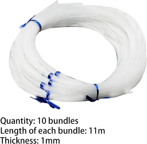 1mm Clear Beading Thread, Clear Nylon Thread, Non Stretch Nylon String, Transparent Sewing Thread for DIY Crafts Beading, 10 Bundles in Saudi Arabia