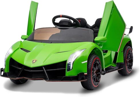 Kids Ride On Car, Licensed Lambo w/Parent Remote Control, Scissor Doors, 3 Speed Settings, Led Headlights, Music, and Rocking Feature, Supports Up to 66 Lbs for Children Ages 3-8 in Saudi Arabia