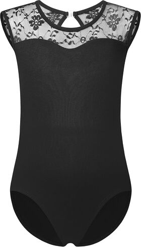 Tegmk Girls Lace Cap Sleeve Dance Leotard for Ballet, Toddler Big Little Girls Gymnastics Dancewear in Kuwait
