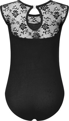 Tegmk Girls Lace Cap Sleeve Dance Leotard for Ballet, Toddler Big Little Girls Gymnastics Dancewear in Kuwait