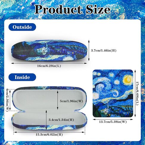حافظة نظارة ذات هيكل صلب، حافظات نظارة للعين، حافظة نظارة صلبة للنساء مع قطعة قماش للتنظيف، حافظة نظارة محمولة للنساء والرجال in Kuwait