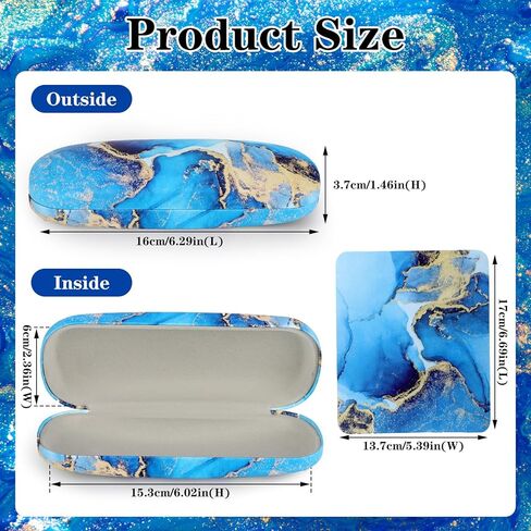 Hard Shell Eyeglasses Case, Eye Glass Cases Womens Hard Shell With Cleaning Cloth Portable Eyewear Case for Women Men in Saudi Arabia