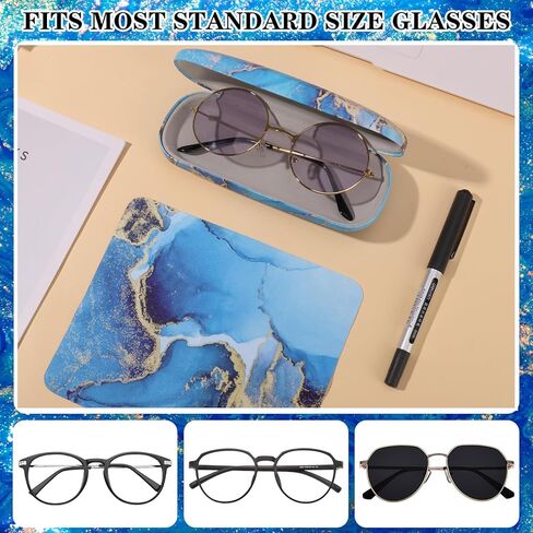 Hard Shell Eyeglasses Case, Eye Glass Cases Womens Hard Shell With Cleaning Cloth Portable Eyewear Case for Women Men in Saudi Arabia