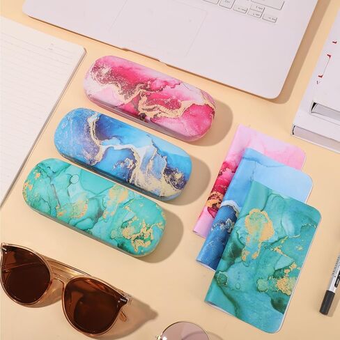Hard Shell Eyeglasses Case, Eye Glass Cases Womens Hard Shell With Cleaning Cloth Portable Eyewear Case for Women Men in Saudi Arabia