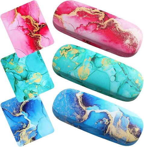 Hard Shell Eyeglasses Case, Eye Glass Cases Womens Hard Shell With Cleaning Cloth Portable Eyewear Case for Women Men in Saudi Arabia