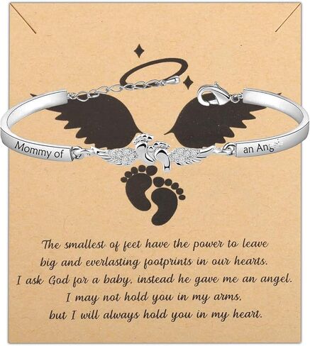 Gzrlyf قلادة الإجهاض أجنحة الملاك قلادة الوهق هدايا تذكارية لفقدان الحمل in Kuwait