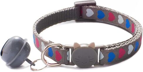 Bell Collar for Small Cats, XXS Dog Collar Soft Buckle Nylon Puppy Collar Boy Heart Adjustable 19-32cm for XXSmall Xs Small Litter Tiny Pet Dogs Animal (Yellow) in Kuwait