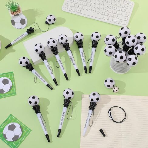 18 Pcs Soccer Inspirational Pens Funny Sports Themed Ballpoint Pens Novelty Motivational Gifts Ball Sports Inspirational Gifts for Teacher Award Office Party Favors Supplies in Saudi Arabia