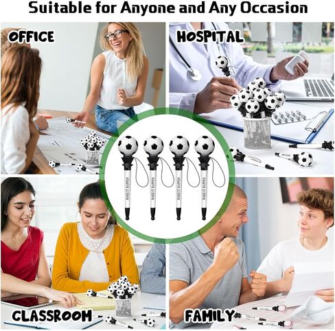 18 Pcs Soccer Inspirational Pens Funny Sports Themed Ballpoint Pens Novelty Motivational Gifts Ball Sports Inspirational Gifts for Teacher Award Office Party Favors Supplies in Saudi Arabia
