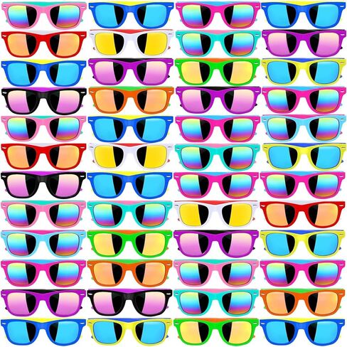 48 Pack Kids Sunglasses Party Favors ، Neon Sunglasses Bulk ، Phitchrens Sunglasses Boys Girls Girls Eyewear Pack for Goody Bag Fillers Summer Beach Pool Party Supplies Age for 3-8 in Saudi Arabia