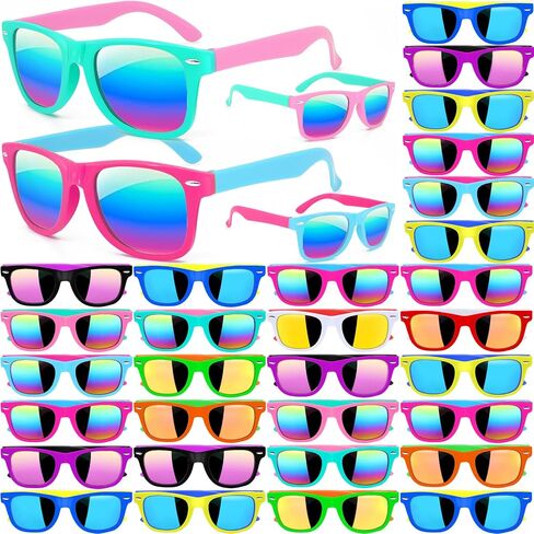 48 Pack Kids Sunglasses Party Favors ، Neon Sunglasses Bulk ، Phitchrens Sunglasses Boys Girls Girls Eyewear Pack for Goody Bag Fillers Summer Beach Pool Party Supplies Age for 3-8 in Saudi Arabia