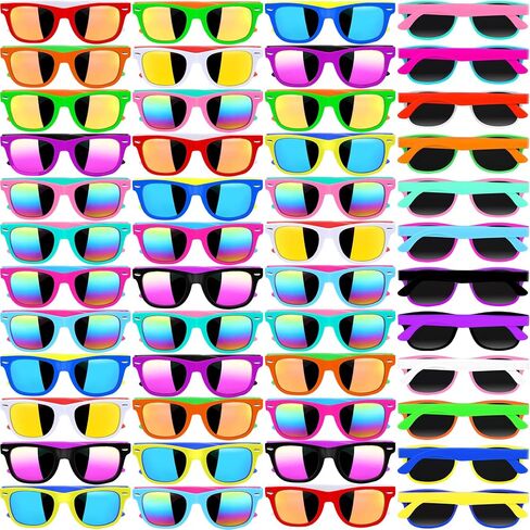 48 Pack Kids Sunglasses Party Favors ، Neon Sunglasses Bulk ، Phitchrens Sunglasses Boys Girls Girls Eyewear Pack for Goody Bag Fillers Summer Beach Pool Party Supplies Age for 3-8 in Saudi Arabia