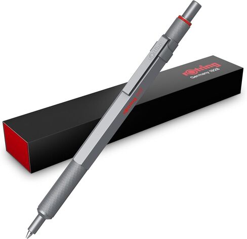 Rotring 600 Gel Pen | 0.55 mm | Black Ink | Black Metal Body Pen | Non-Slip Knurled Grip & Hexagonal Barrel | Refillable in Saudi Arabia