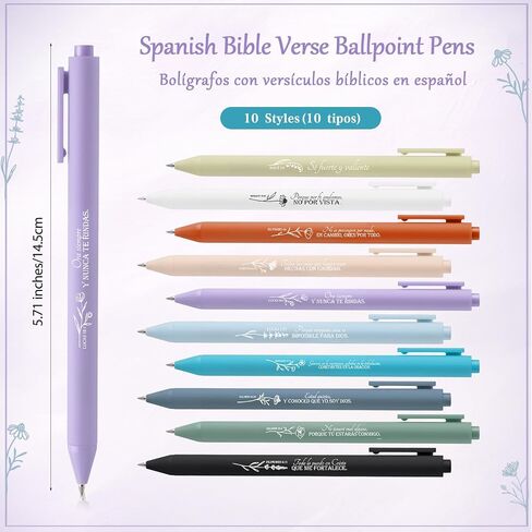 50 Pcs Regalos Cristianos En Español Bulk Mothers Day Christian Church Gifts Religious Bible Verse Pens Holy Week Sunday School Gifts for Mom Teacher Nurse(Fresh,Spanish) in Saudi Arabia