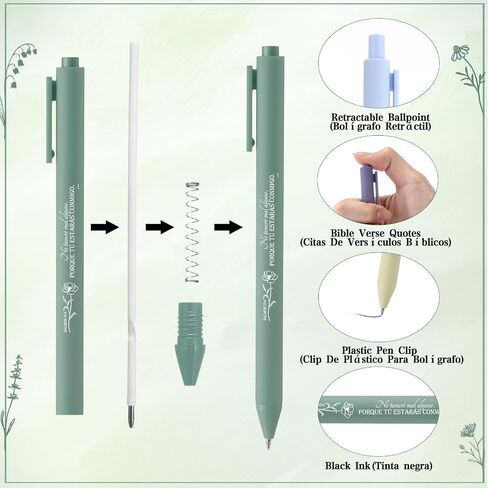 50 Pcs Regalos Cristianos En Español Bulk Mothers Day Christian Church Gifts Religious Bible Verse Pens Holy Week Sunday School Gifts for Mom Teacher Nurse(Fresh,Spanish) in Saudi Arabia