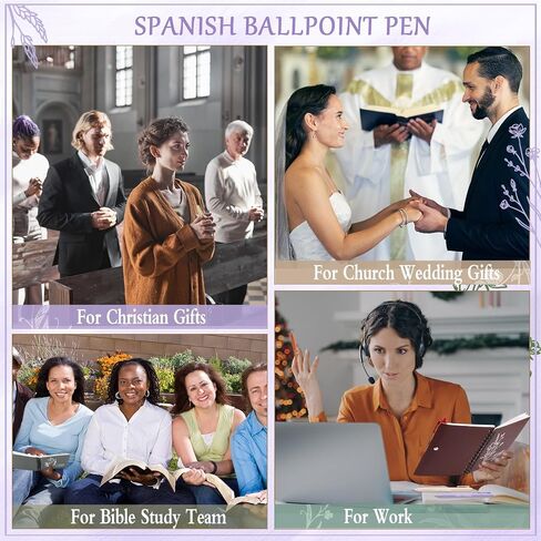 50 Pcs Regalos Cristianos En Español Bulk Mothers Day Christian Church Gifts Religious Bible Verse Pens Holy Week Sunday School Gifts for Mom Teacher Nurse(Fresh,Spanish) in Saudi Arabia