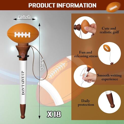 18 Pcs Soccer Inspirational Pens Funny Sports Themed Ballpoint Pens Novelty Motivational Gifts Ball Sports Inspirational Gifts for Teacher Award Office Party Favors Supplies in Kuwait