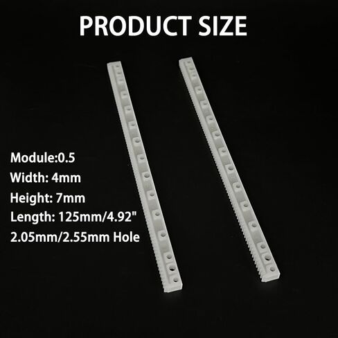 20PCS 0.5 Module Plastic Gear Plastic Connecting Rod Long Strip Rack Gear Pinion Transmission Rod for DIY Model Toy RC Car Truck Robot Parts (20, 7x4x63mm) in Kuwait